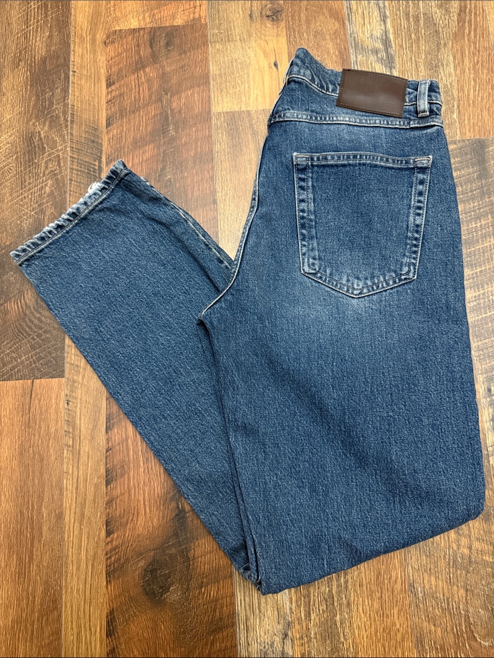 Zara Straight Jeans Men’s 32 Blue Knee Panel NWT